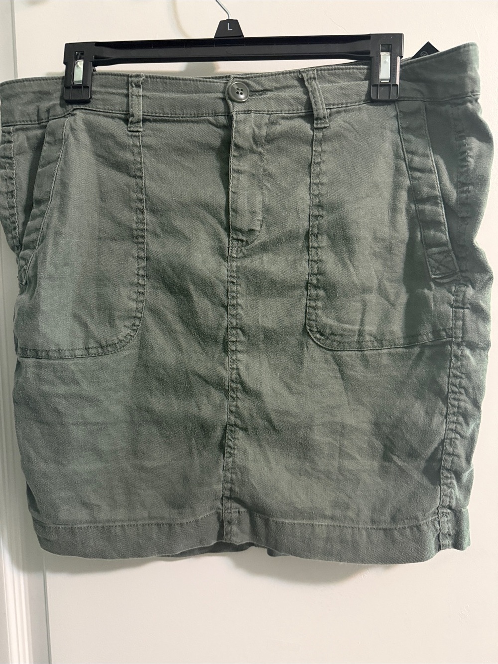 Liverpool Olive Green Skirt with Waistband Detail